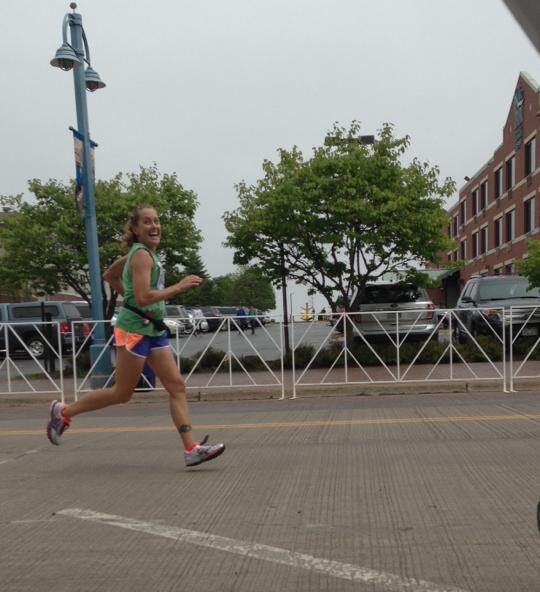 Runners in my 20s gave me the inspiration to try running a marathon. This is me nearing the finish line.